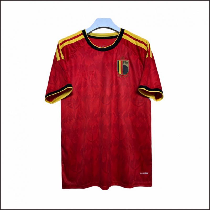 2026 World Cup Belgium home jersey No. 7 De Bruyne Lukaku No. 11 Doku fan version top