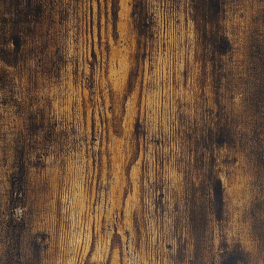Side Table with Wheels Smoked Oak 90 x 50 x 30 cm