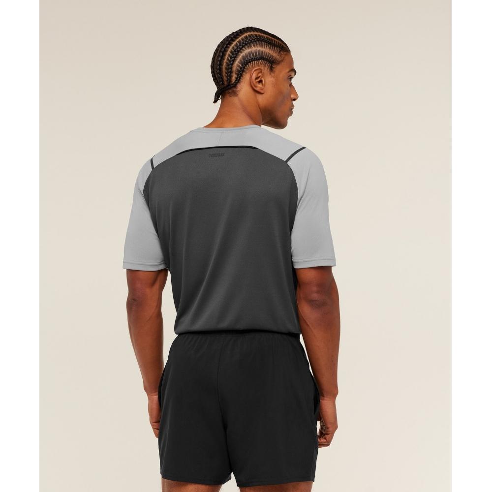 Gymshark Arrival ConTrasT T shirT Smokey Grey   Grey A4c4o Gd0y