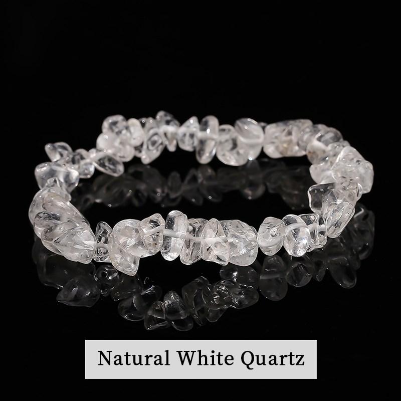 JD Natural Crystal Stone Seven Chakra Irregular Energy Bracelet Women Men Healing Amethyst Fluorite Chip Strand Bracelet Gift