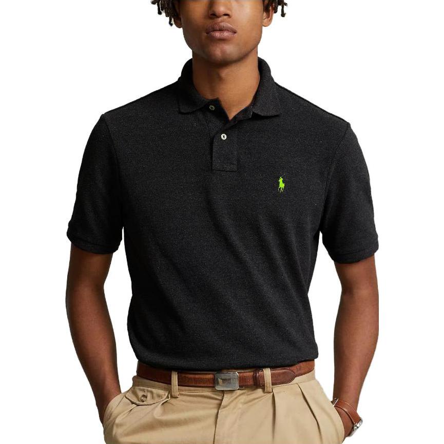Polo Ralph Lauren SS23 Solid Color Logo Embroidered Short Sleeve Polo Shirt Men Tops Midnight-Black 710794276-057