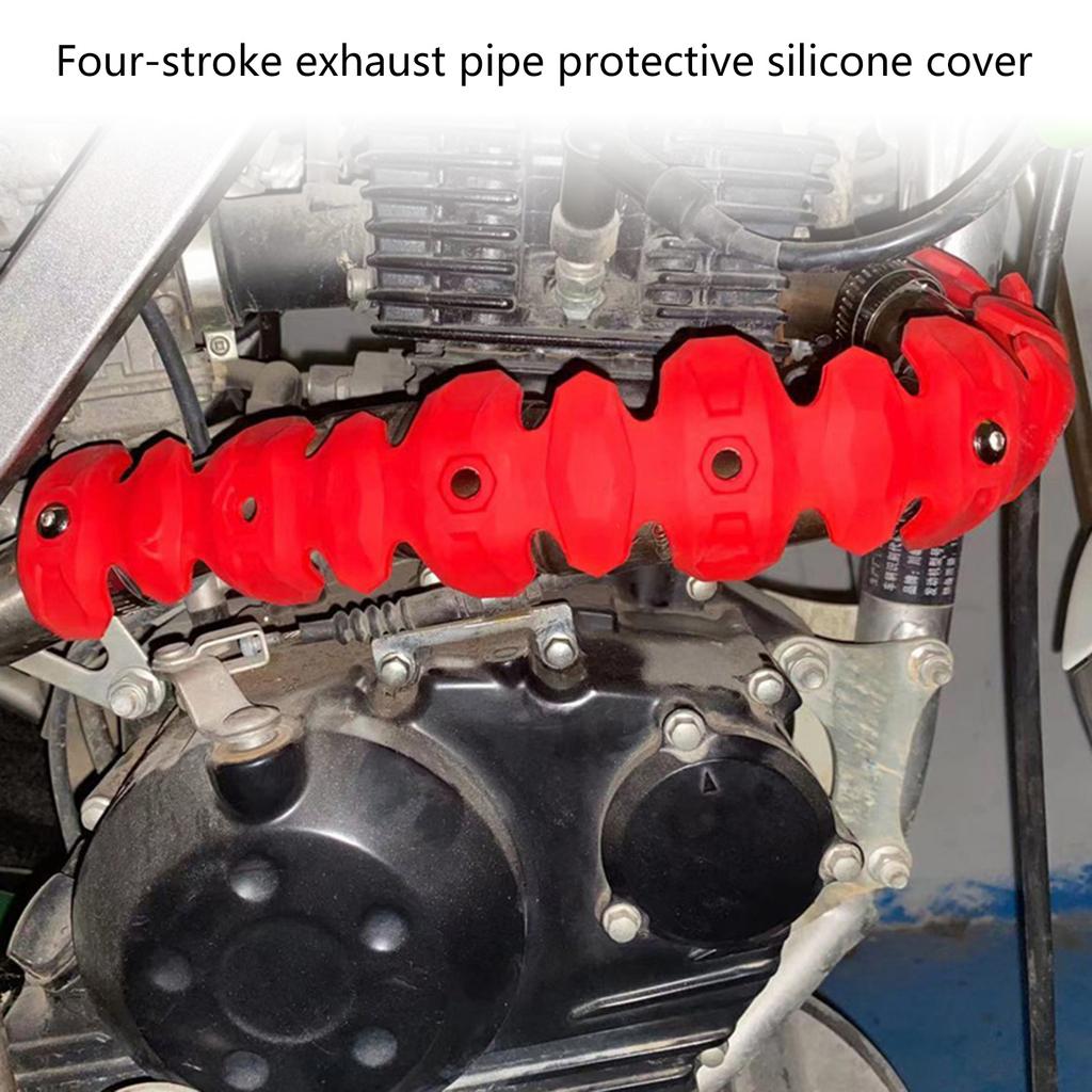 Motorrad-Auspuff-Isolierung Schalldämpfer-Schutzabdeckung Flexibler Auspuff-Hitzeschild für 4-Takt-Fahrräder Kopfrohrschutz