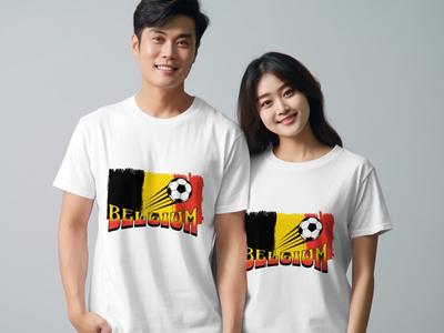 T-shirt de Football Belgique Tournoi Européen Unisexe T-shirt de Football Euros 2024