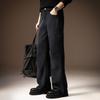 High-end European Cotton Lint Versatile Casual Pants for Men's Autumn and Winter New Loose Straight Wide-leg Thin Drape Overalls for Men