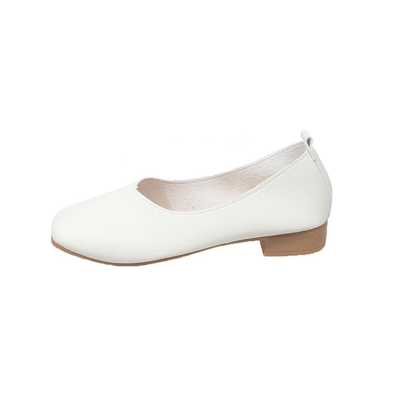 New Women's Summer Black White Mary Janes Flat Shoes Elegant French Square Toe Retro Low Heel Soft Soled Casual Flats