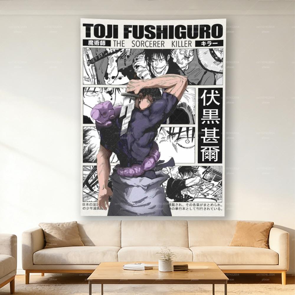 1pc Jujutsu Kaisen Toji Fushiguro Wall Tapestry The Sorcerer Killer Anime Wall Hanging for Bedroom Dorm Living Room Fan Decor
