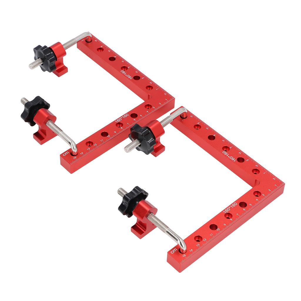 2 Set 160 X 160mm Clamping Squares Aluminum Alloy 90 Degree Corner Clamp Set Metric and Imperial Sca