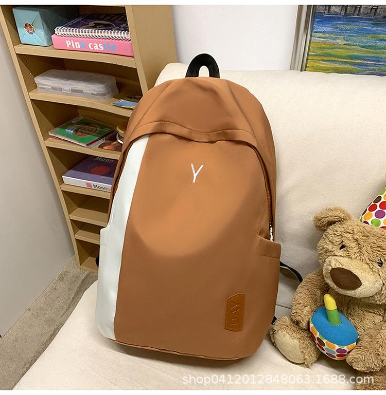 

School bag unisex college student new simple large-capacity backpack high school student travel bag backpack