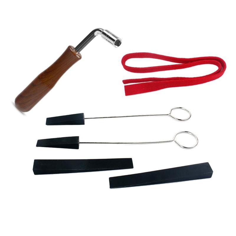 Piano Tuner Tuning Kit for w/ Rubber Mutes Tuning Wrench Set 8PCS for Professional Sparetime Hobbyist DIY Piano Tuning T