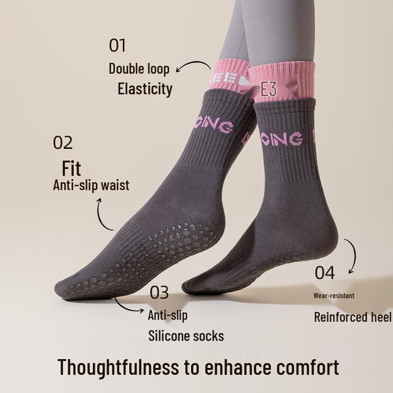 Women's Non-Slip Yoga Socks, Summer Cotton Pilates Fitness Floor Socks