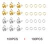 100pcs Double Hook/open Jump Ring Opening Bead Tip Knot Cap Silver Flip Cap Crimping End Cap End Cap Terminator Clamp End Tip for Jewelry Making