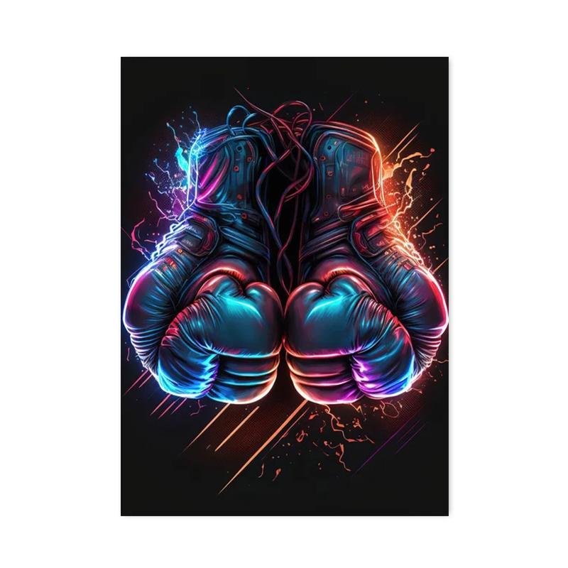 Retro Boxhandschuhe Leinwand Malerei Kunst Ästhetik Poster Drucke Boxing Gym Club Hintergrund Wand Dekor Jungen Zimmer Bild Cuadros