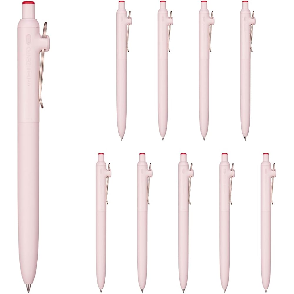 Mitsubishi Pencil Water-based Ballpoint Pen Uniball Zento Basic 0.5 Red 10 Pack UBNZS05.15 10P