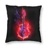 Rock Music 3D Guitar Cushion Cover 45X45 Home Decorative Print Music Note Throw Pillow Case For Sofa Double-Sided