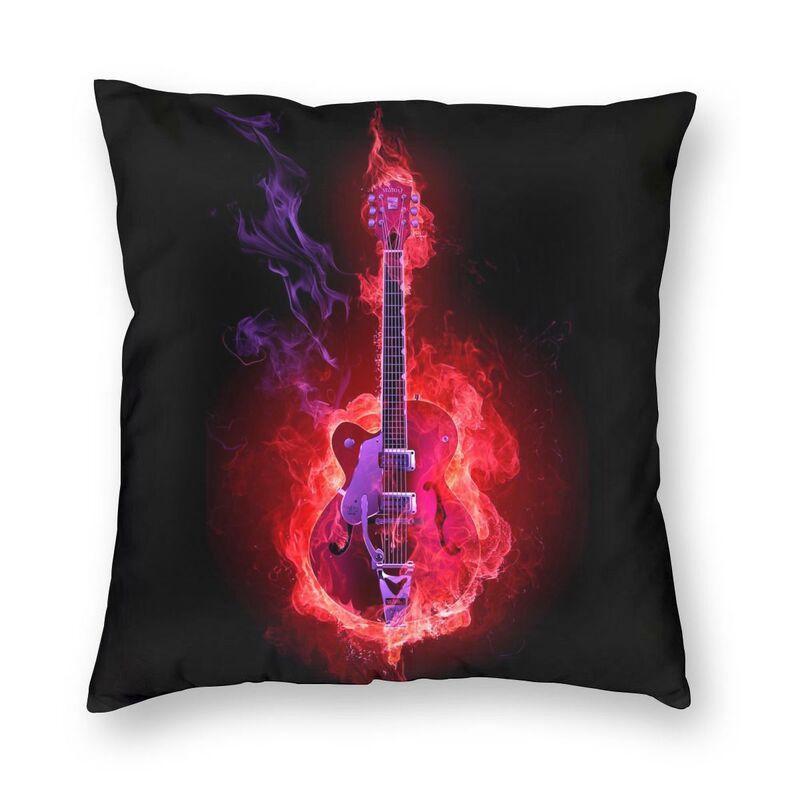 Rock Music 3D Guitar Cushion Cover 45X45 Home Decorative Print Music Note Throw Pillow Case For Sofa Double-Sided