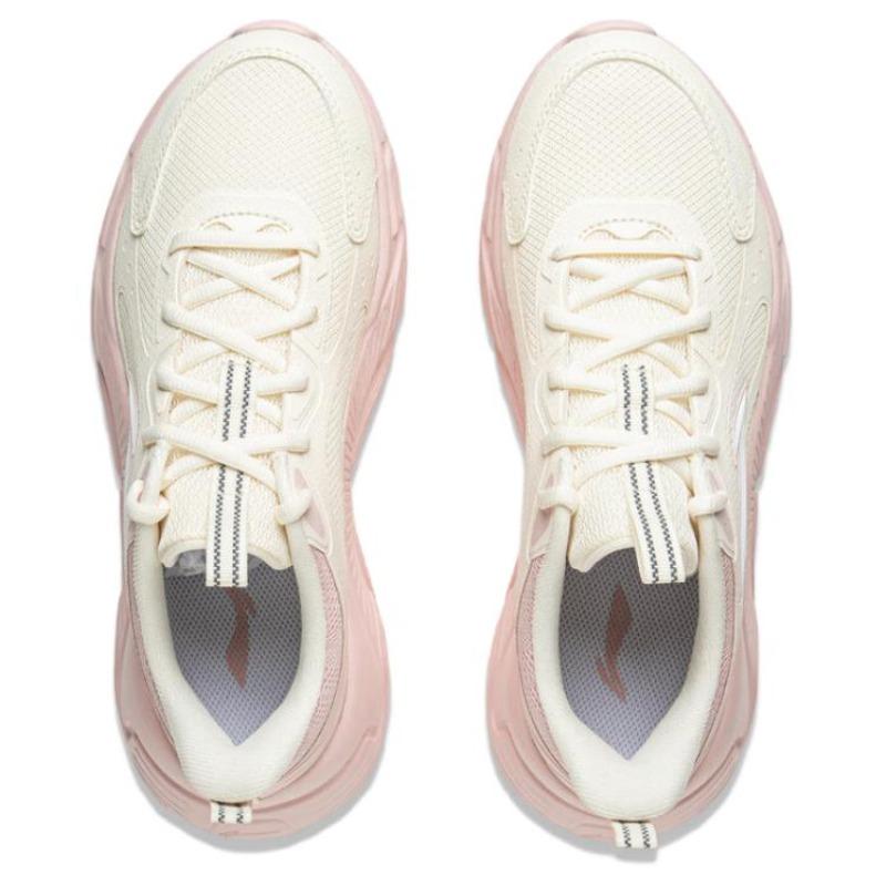 Li-Ning Light Float Women's Low Top Running Shoes Off White Pink ARSV036-1