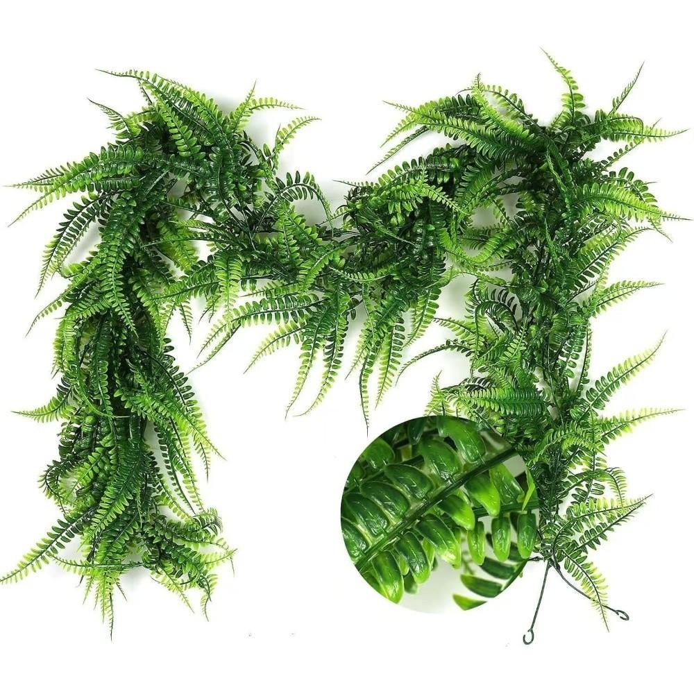 180CM Length Artificial Persian Fern Vines Plastic UV Resistant Hanging Ivy Vines Lifelike Realistic Texture Greenery Garland