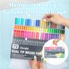 12-120 Colors Felt Tip Drawing Watercolor Art Markers Pen Dual Brush Fineliner Colouring Pen Set for Calligraphy Painting