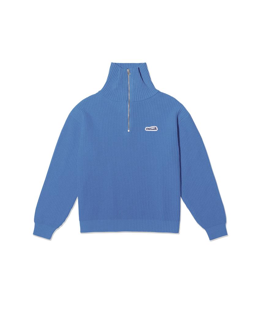 OIOI COLLECTION Cosmo Logo Collar W Knit_Blue