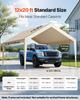 Lona de Reposição para Carport, Toldo de Garagem Portátil 3,6 x 6 m, Lona Resistente a UV e à Água para Abrigo de Carro, Cobertura de Carport Reforçada com Bola