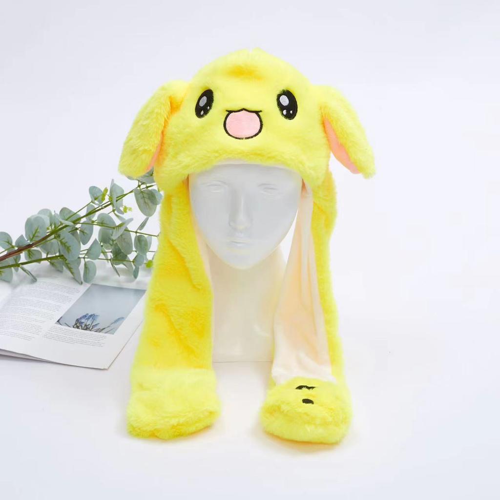 Funny Jumping Ear Hat Winter Plush Hat Christmas Ghost Earflaps Movable Ears Hat With Air Bags Hat Cosplay Xmas Gift For Friend
