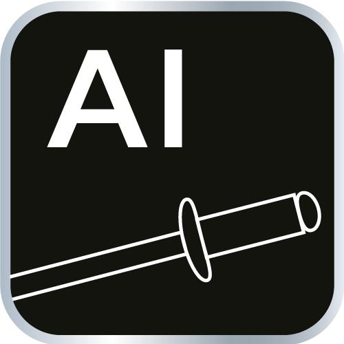 Front riveter for steel and aluminum rivets 2.4/3.2/4.0/4.8 mm