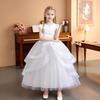 Girls Princess Dresses Irregular Long Mesh Dress Dresses Middle Large Children Piano Performance Clothes Christmas Costumes  Girl's Favourite Dress