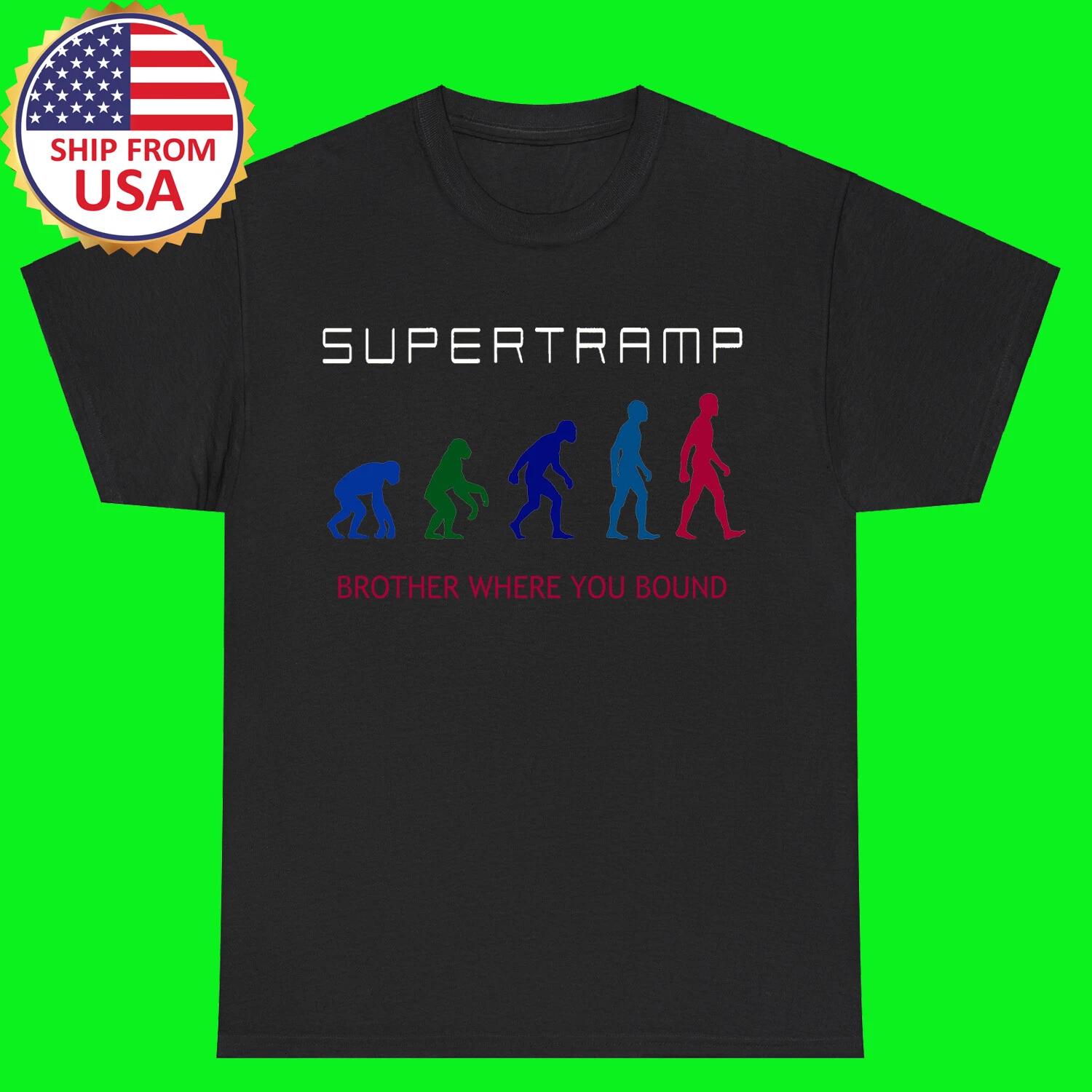 

SUPERTRAMP Brother Where You Bound Black T-Shirt Tee Top Unisex M
