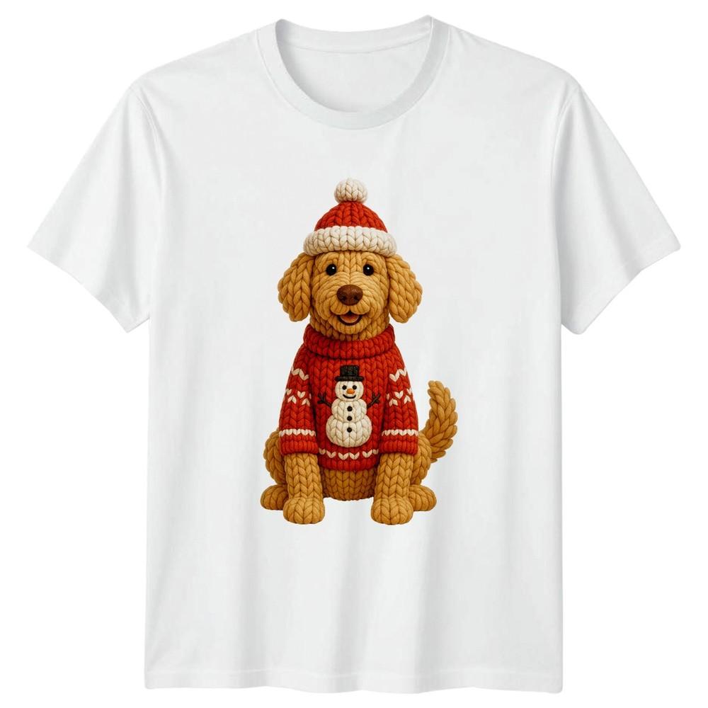 Knitted Dog SnowUnisex Christmas Holidays Unisexs TShirt Unisexs Tee Graphic Shirt S
