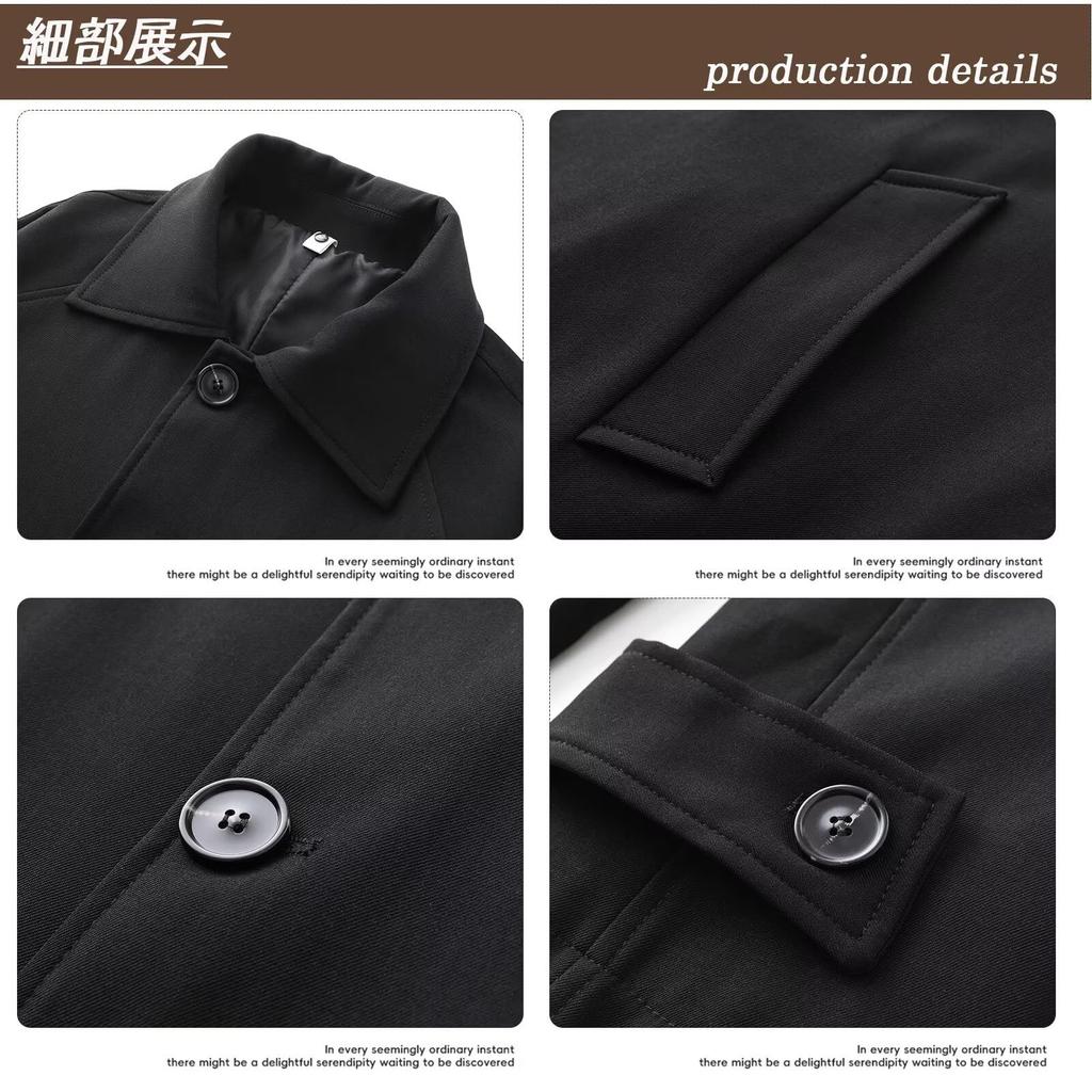 WUXZHI Trench Coat for Men and Long Coat with Turndown Loose Business Plus Unisex Fashion Women, Collar, Fit, Casual, Spring/Autumn, Oversized, Sizes,