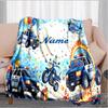 1PC Custom Name Police Party Celebration flannel blanket versatile,all-season throw suitable for the living room,bedroom,camping,travel,and gift