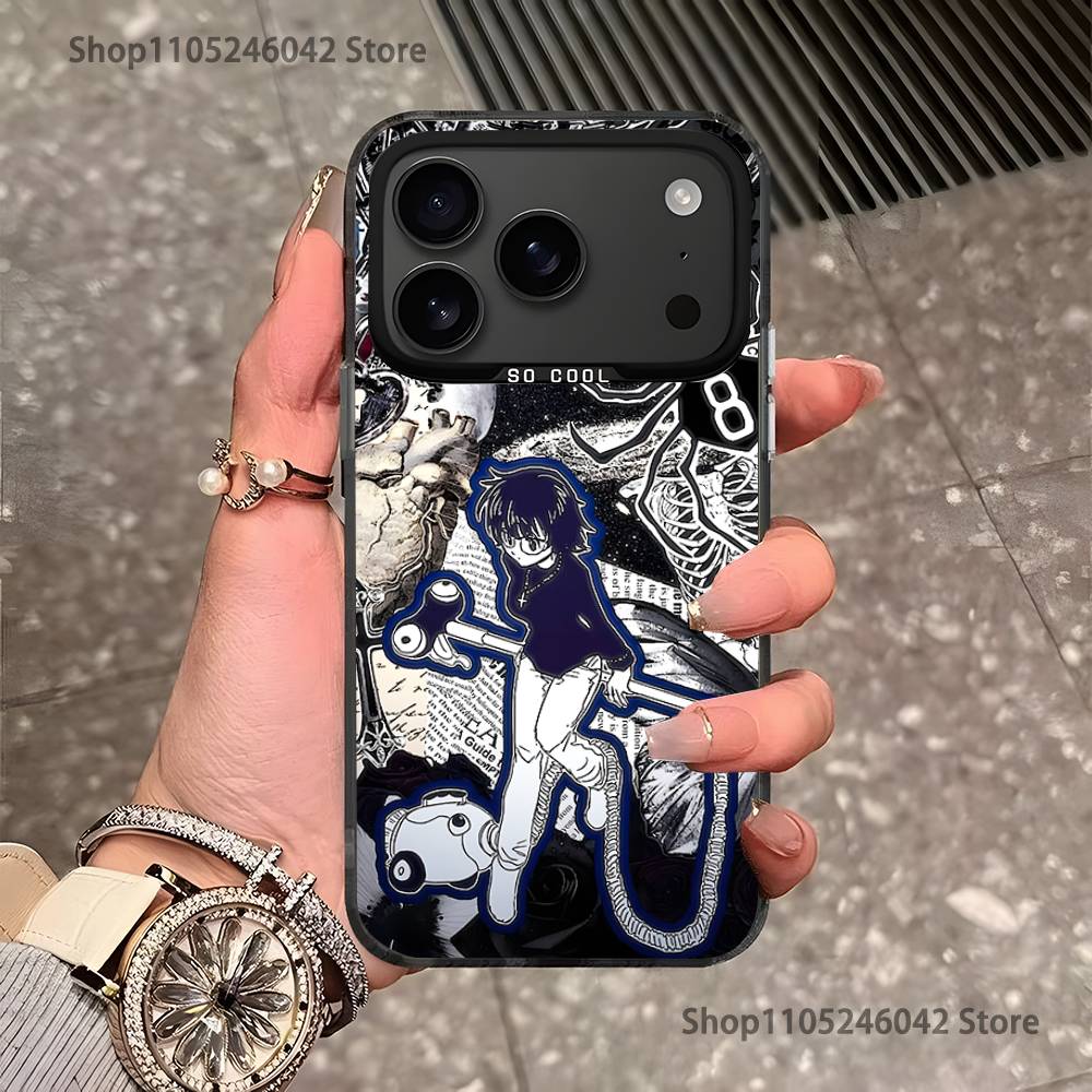 H-HunterS S-ShizukuS Black Matte Shockproof CoverPhone Case For iPhone 17,16,15,14,13,12,11,Pro,Max,Plus