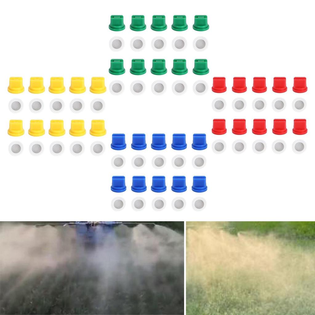 10Pcs Flat Fan Spray Tip Nozzles Replacement with Filtering O Rings 110° for