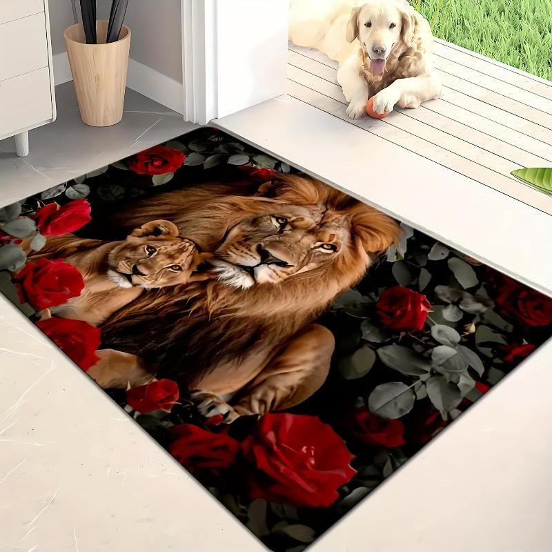 1PC Colorful Wooden Welcome Pattern Door Mats Kitchen Rug Non-Slip Pop Bathroom Rugs Bath Mat Carpet for Home Sink Laundry Decor