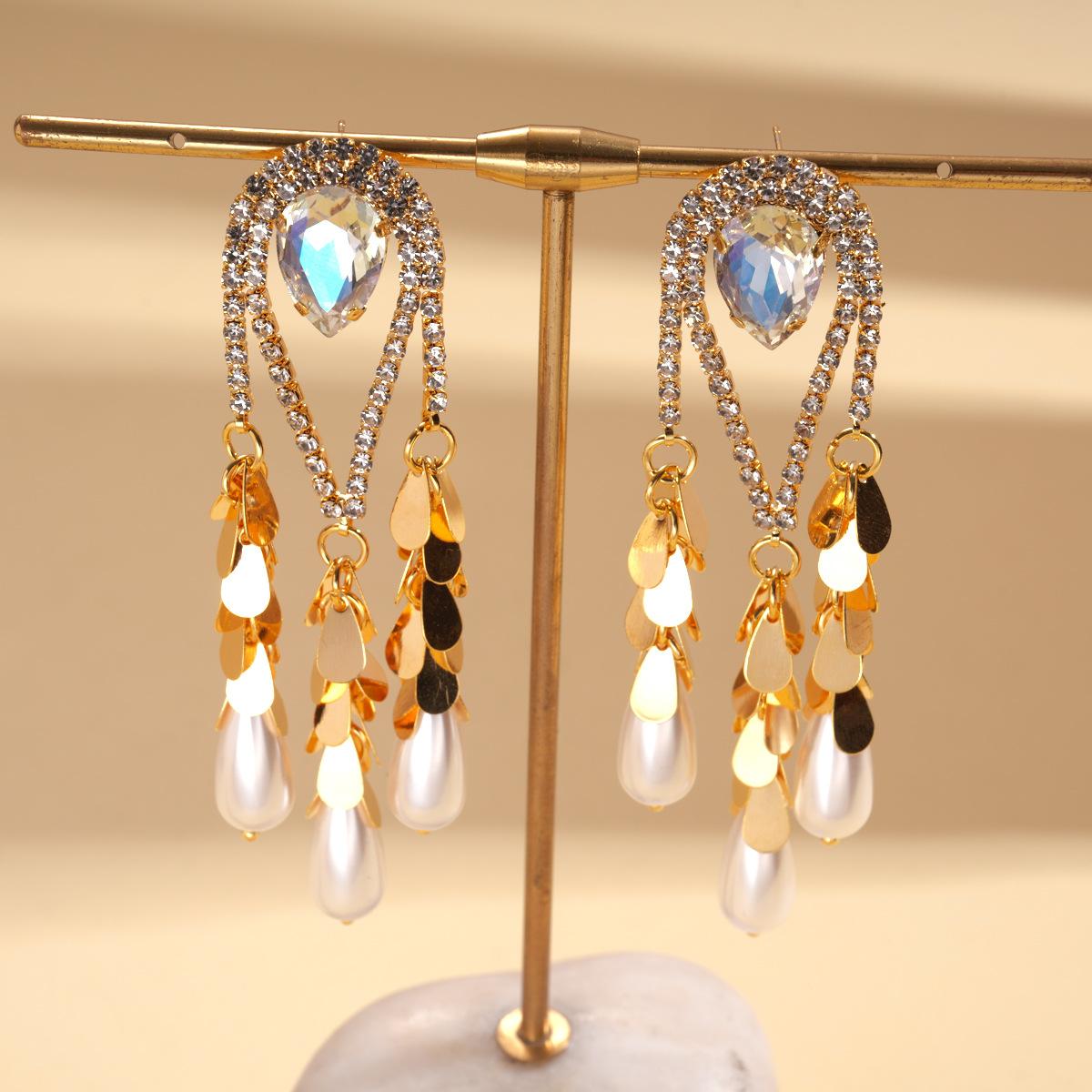 Water Drop Tassel Earrings, Fashionable and High-end Earrings