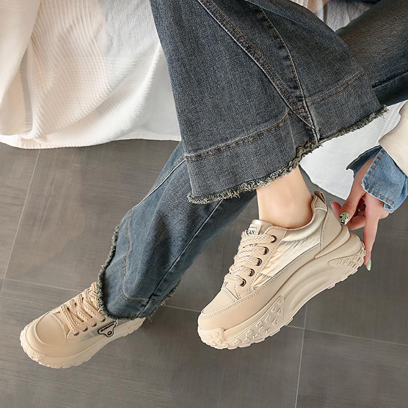 Fashion CRLAYDK Luxury Chunky Sneakers for Women Lace Up Platform Walking Shoes Fashion Casual Ladies Running Sports Leather Tennis