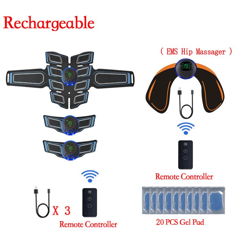 Smart EMS Muscle Stimulator with Remote Controller Electric Abdominal Trainer for Body Slimming and Relax