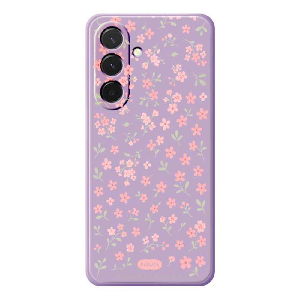 For Samsung Galaxy A36 5G Case Pink Small Flowers Pattern Printing Straight Edge TPU Phone Back Cover