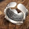 Ретро Кольцо Джокера Двуликий для мужчин Серебристого цвета Панк Готическое Регулируемое кольцо Рок Ручная работа Хип-хоп Унисекс Ювелирные аксессуары Подарок