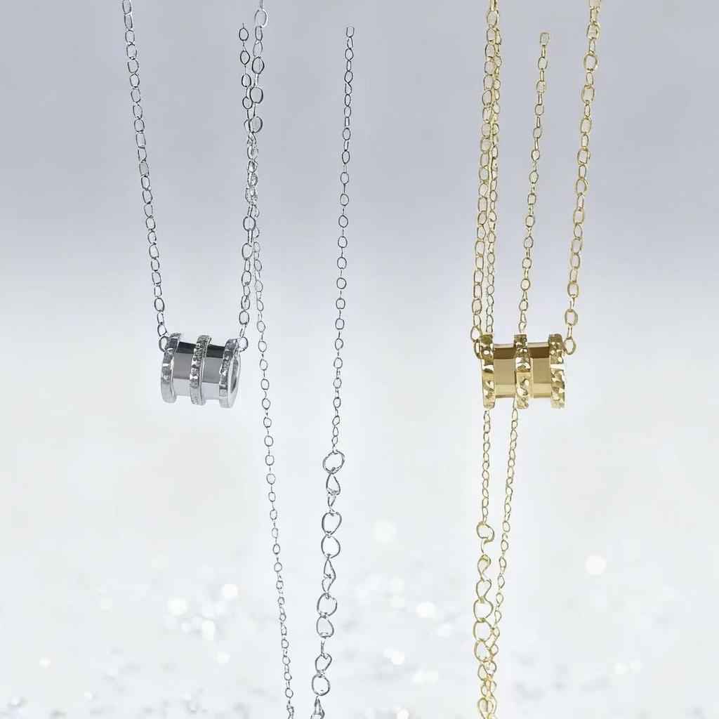 18K Gold Agate Pendant S925 Sterling Silver Necklace - Versatile Luxury Trendy Piece