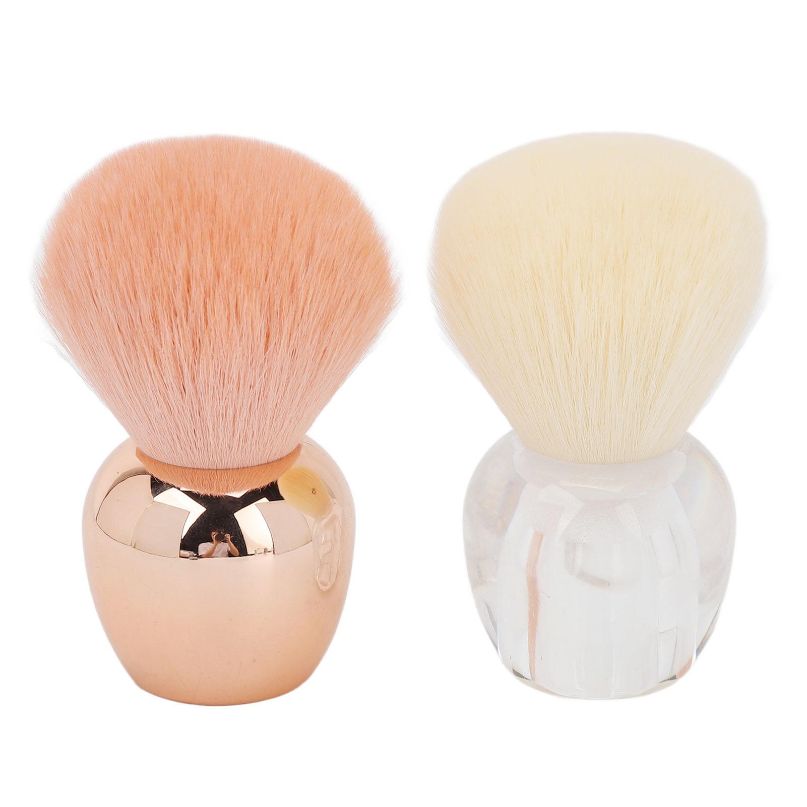 2pcs Makeup Blush Brush Professional Portable Elegant Soft Synthetic Fiber Loose Powder Brush for Women