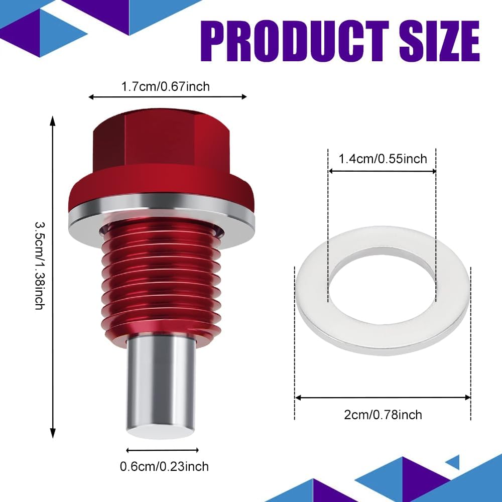 M14×1.5 Magnetic Oil Drain Plug, Transmission Oil Plug, Oil Pan Sump Drain Nut Bolt Screw Repair Kit, Car Magnetic Oil Drain Plug Removal Tool for