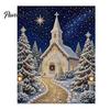 DIY Christmas Gift Ideas Faux Pearl Art Kit, Church Painting Jesus Kit Holy Family Wall Decor Craft for Adults, Handmade Holiday Textured