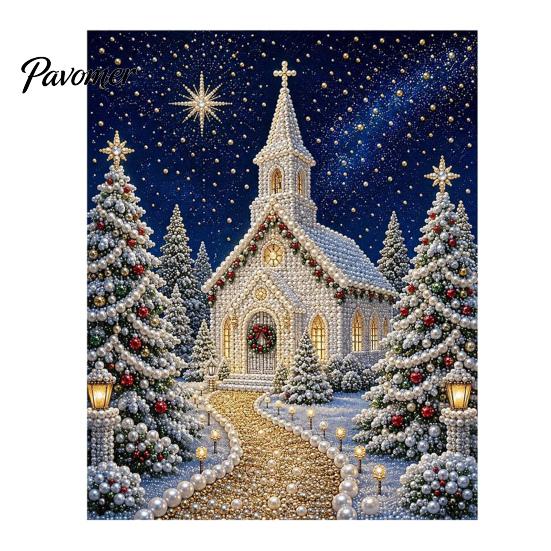 DIY Christmas Gift Ideas Faux Pearl Art Kit, Church Painting Jesus Kit Holy Family Wall Decor Craft for Adults, Handmade Holiday Textured
