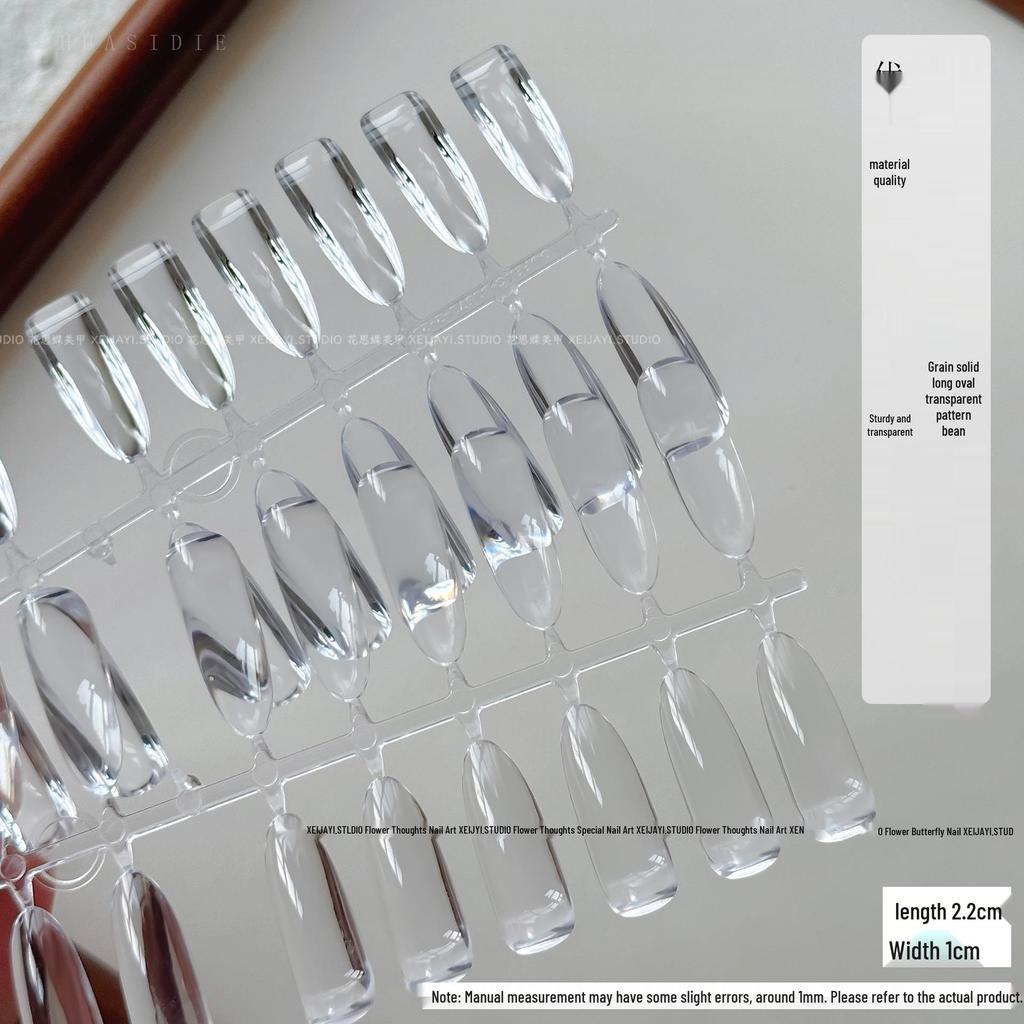 Butterfly-120pcs Long Oval Nail Swatch: High-Transparency Solid Color Cards for Nail Art