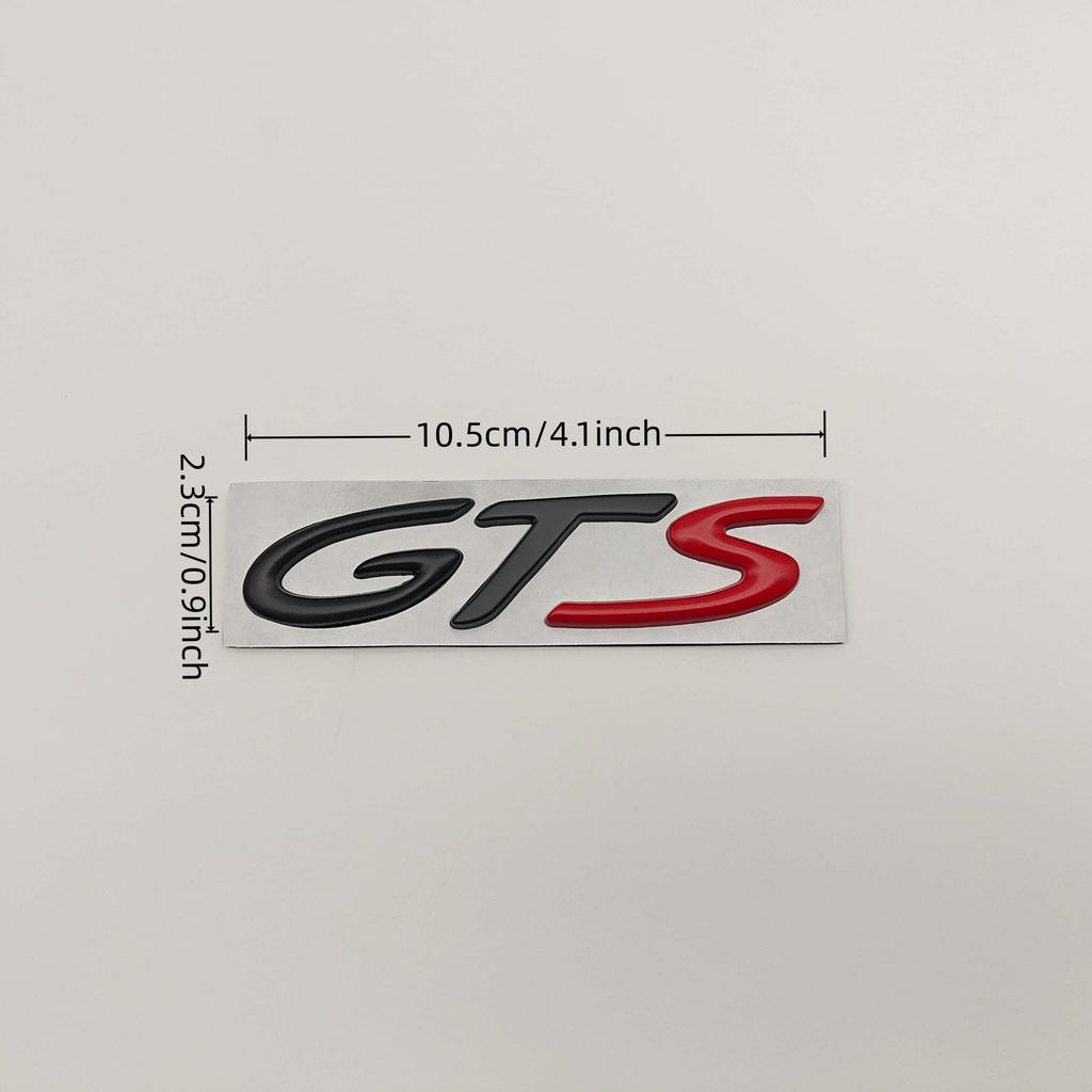 1pc 3D Metal GTS Emblem Decal Side Fender Rear Trunk Badge Sicker for Panamera Taycan Mayenne 911 718