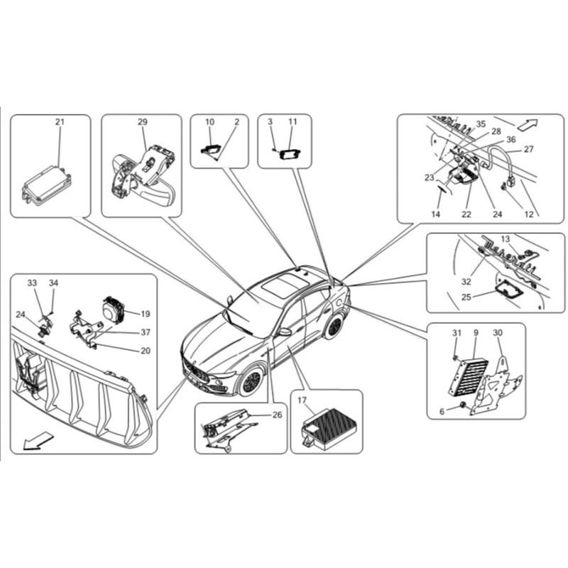 670148507 Rear Camera Support Bracket 670151064 For Levante 2017 2018 Camera Mounting Bracket Cover
