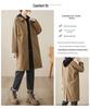 3126 Versatile Mid-Length Women's Trench Coat - 2026 Korean Style, Casual Lapel Jacket, Solid Color, Spring Collection