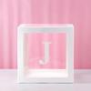 Clear Balloon Box with 26 White Letters for Birthday Party and Baby's First Birthday Decoration