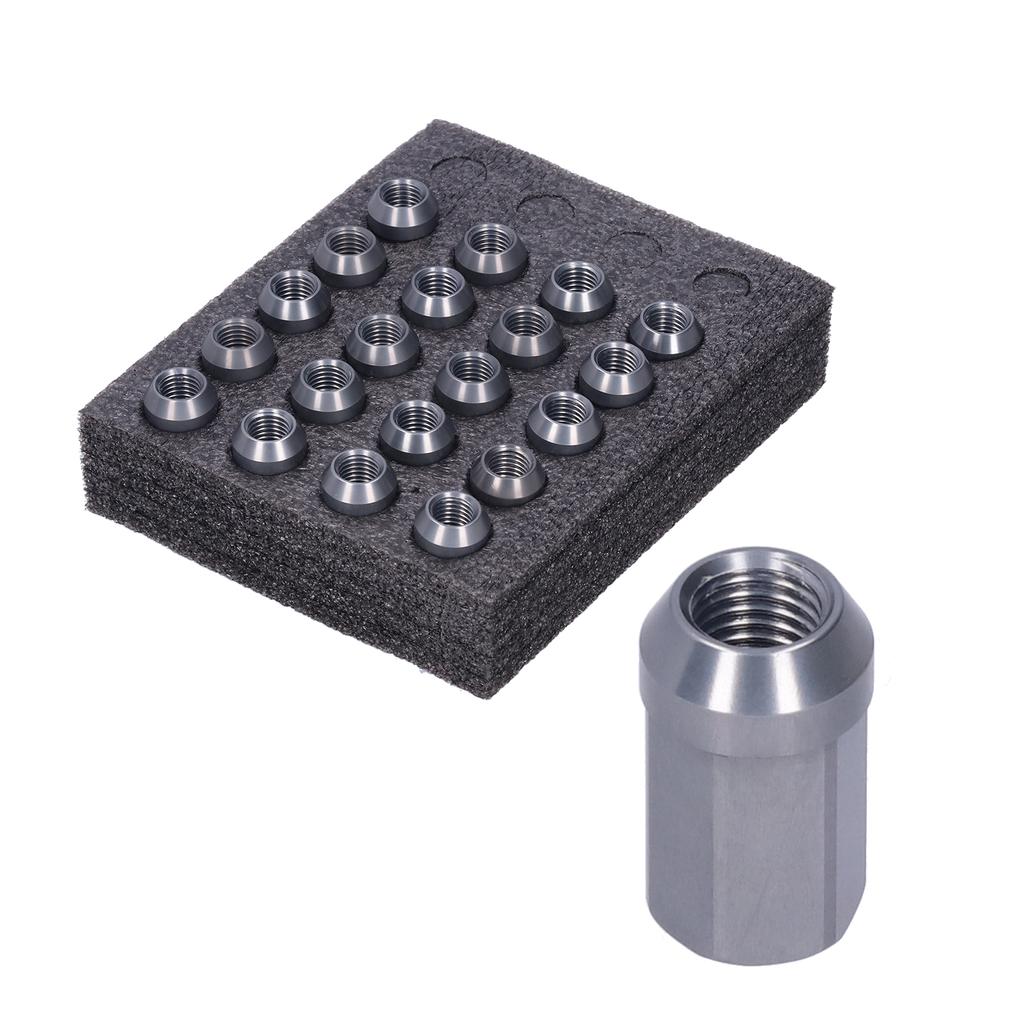 20pcs Wheel Lug Nuts M12x1.5 Thread 1.3in Height 7075 T6 Aluminum Locking Lug NutsTitanium Color